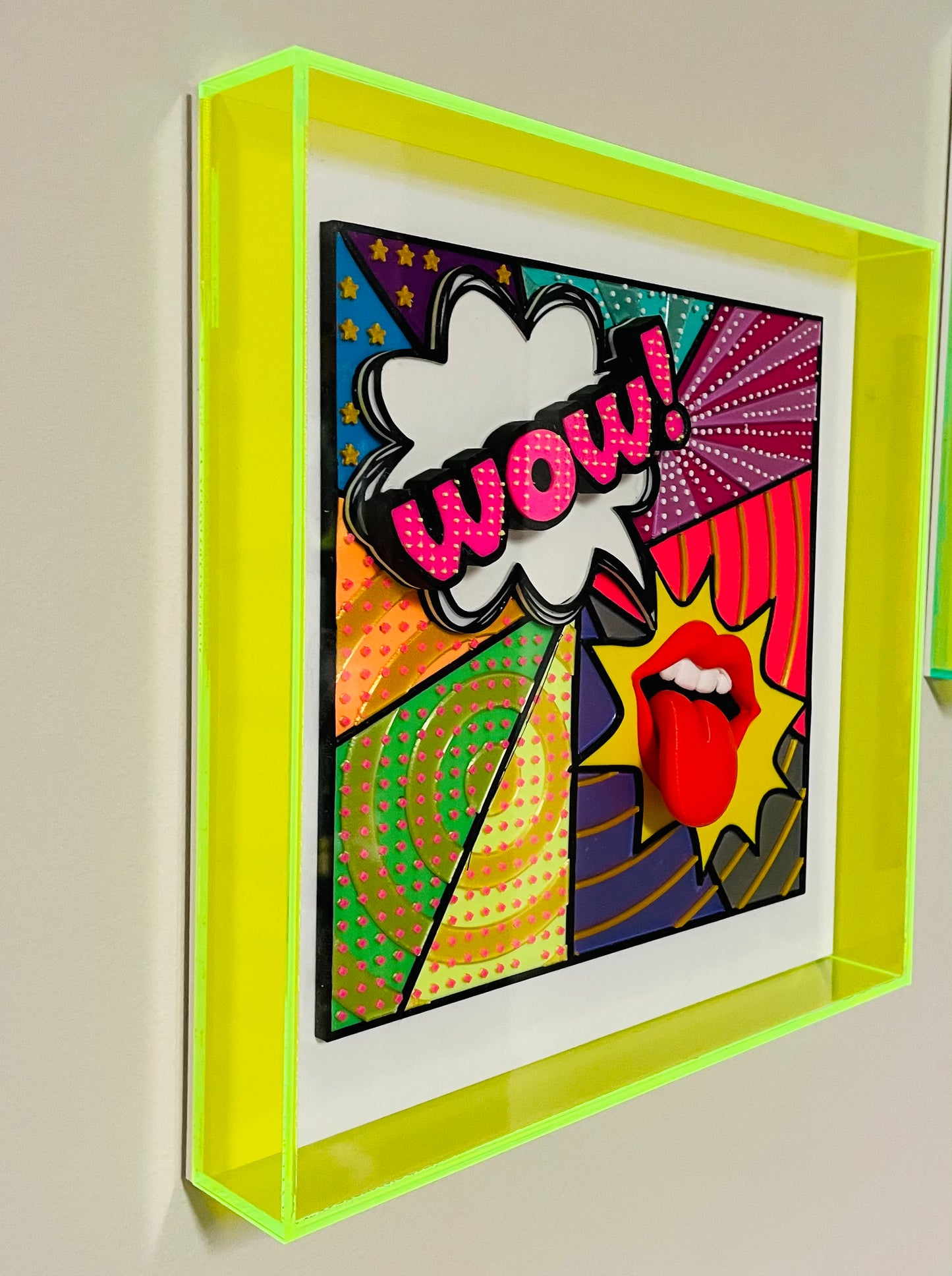 Quadro Pop Art "TONGUE WOW!" a Mosaico