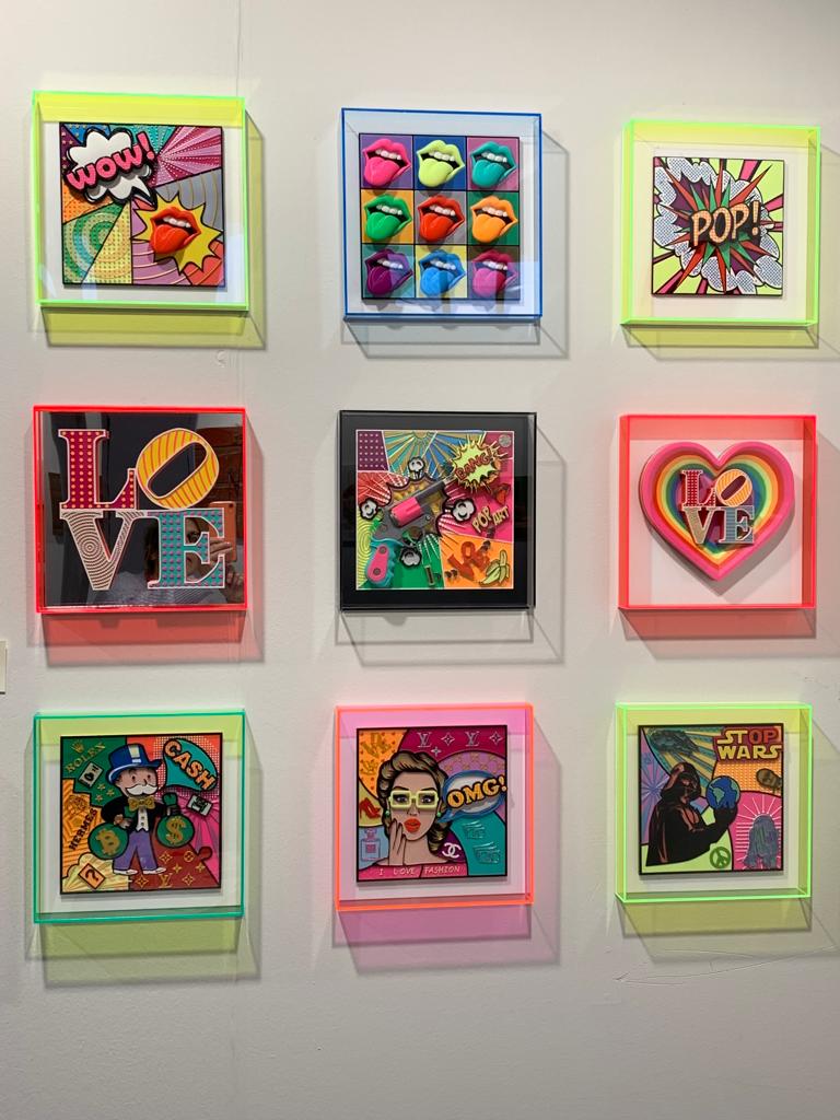 Quadro Pop Art "TONGUE WOW!" a Mosaico