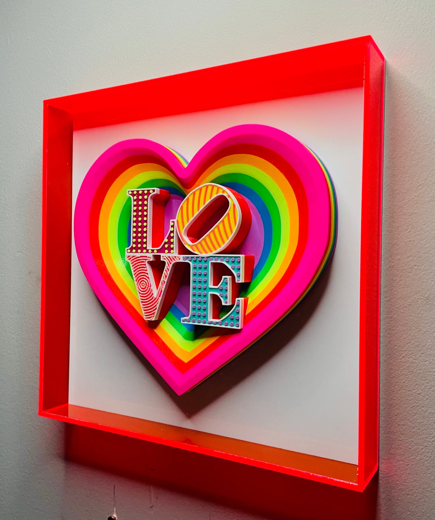 Quadro Pop Art "MIRROR HEART LOVE!" a Mosaico