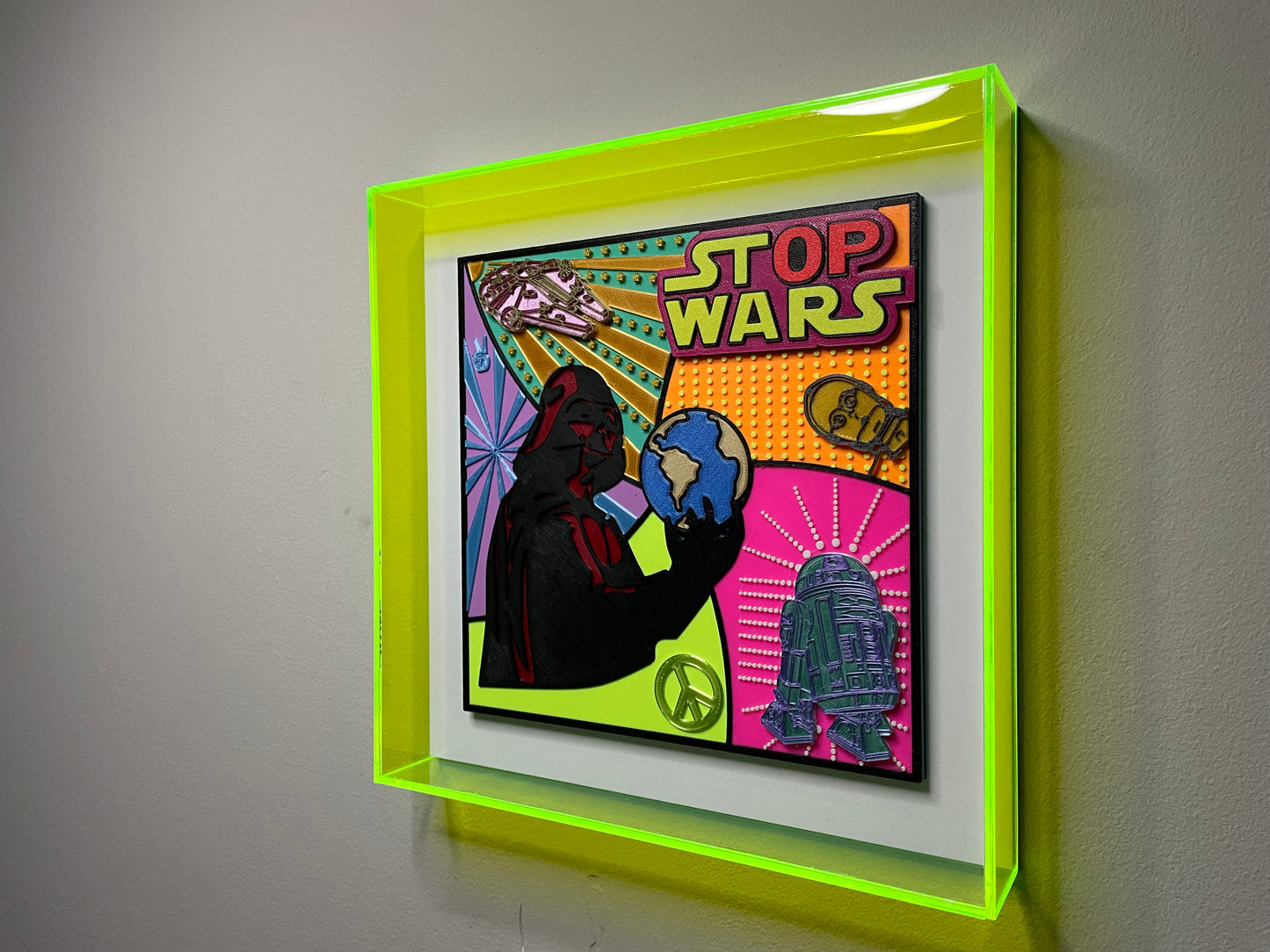 Quadro Pop Art "STOP WARS!" a Mosaico