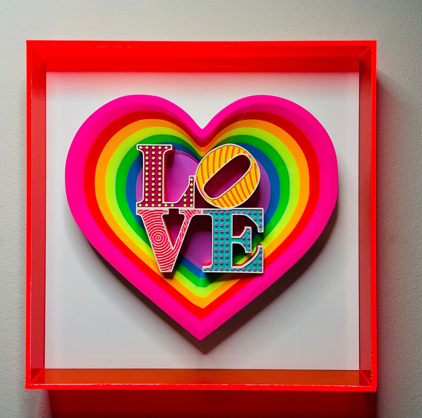 Quadro Pop Art "MIRROR HEART LOVE!" a Mosaico
