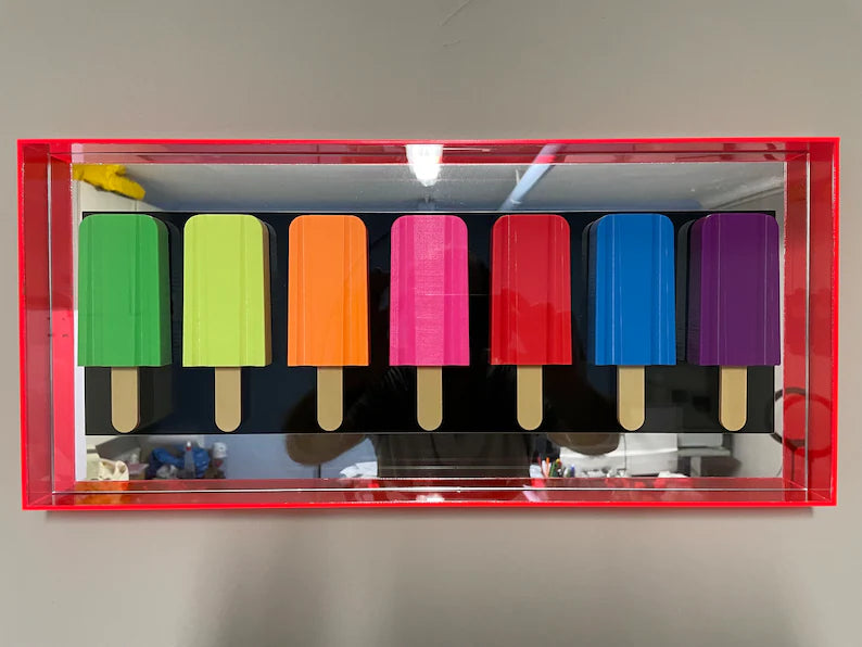 Ghiaccioli Incorniciati 3D con Cornice in Acrilico